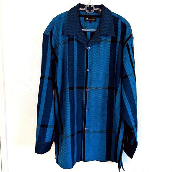 Montique Colorful Woven Shirt Men's L Button Up Long Sleeve - Picture 5 of 9